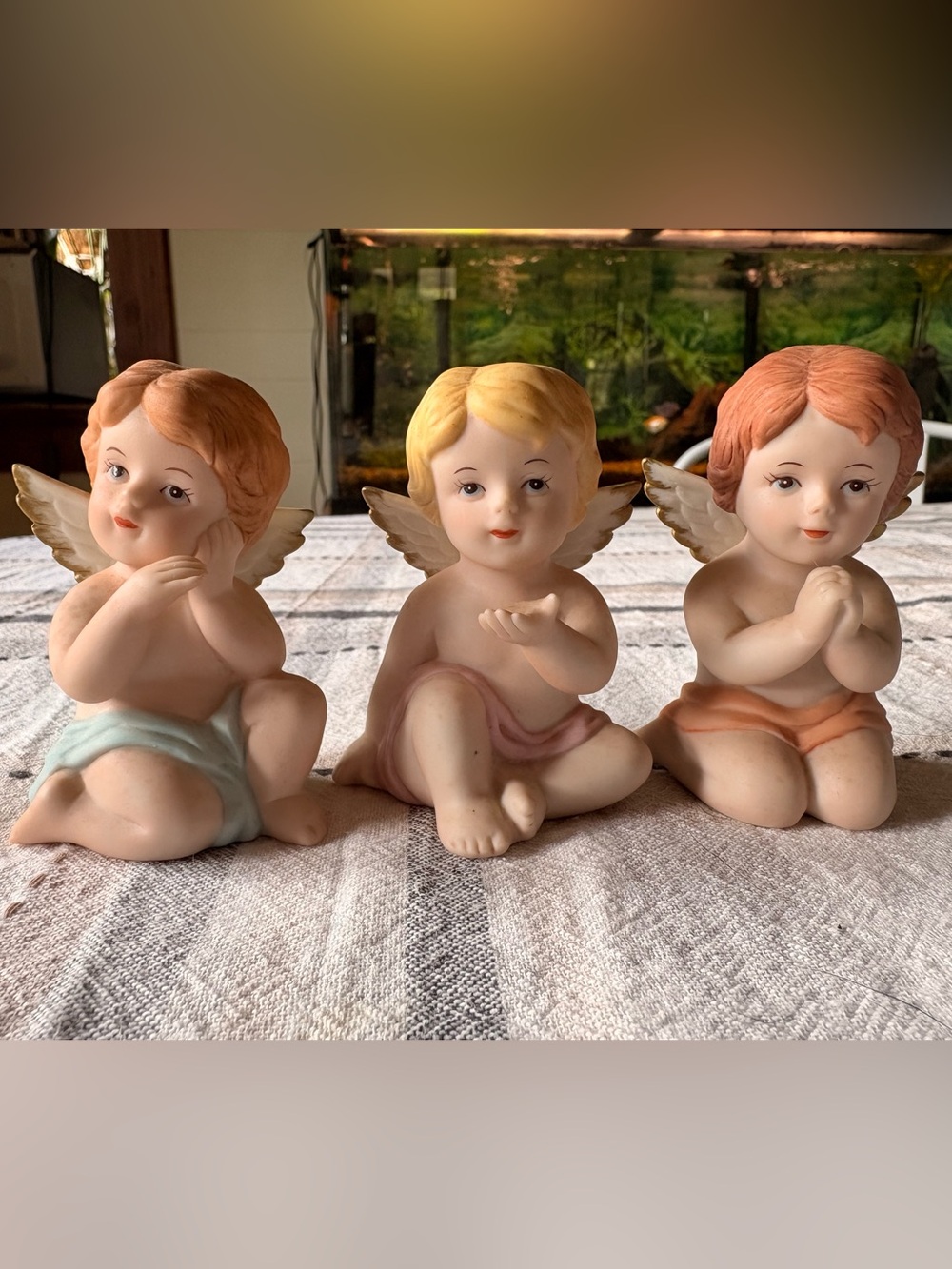 HOMCO Set of 3 Cherub Angel Figurine - Pastel- Home Accents Decor Vintage 👼